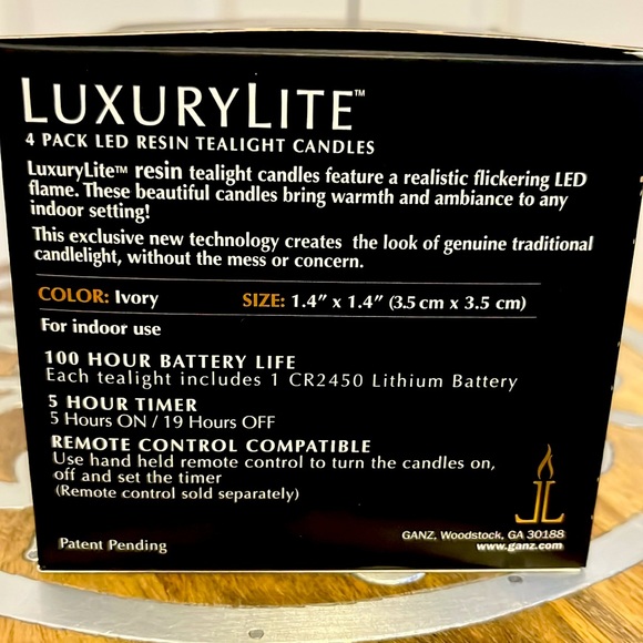 Luxury Lite 4 pack led resin tea light candles. For indoor use. - Picture 3 of 3